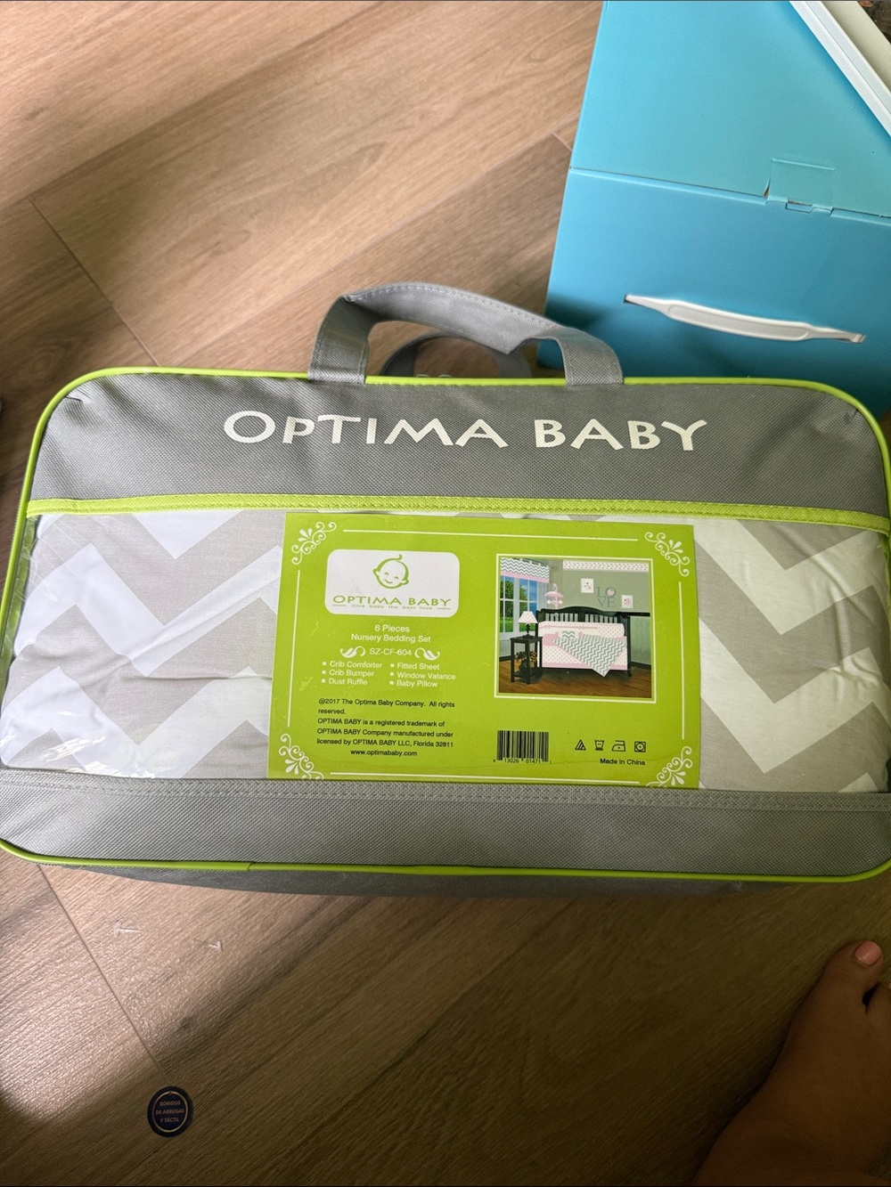 Optima Baby Gray Chevron Nursery Bedding Set - Gray & White